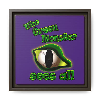 green monster - framed canvas art (purple)