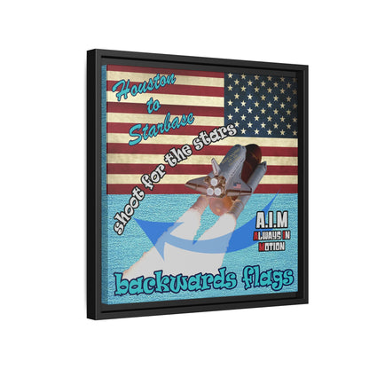 shoot for the stars - framed canvas art (faded blue)