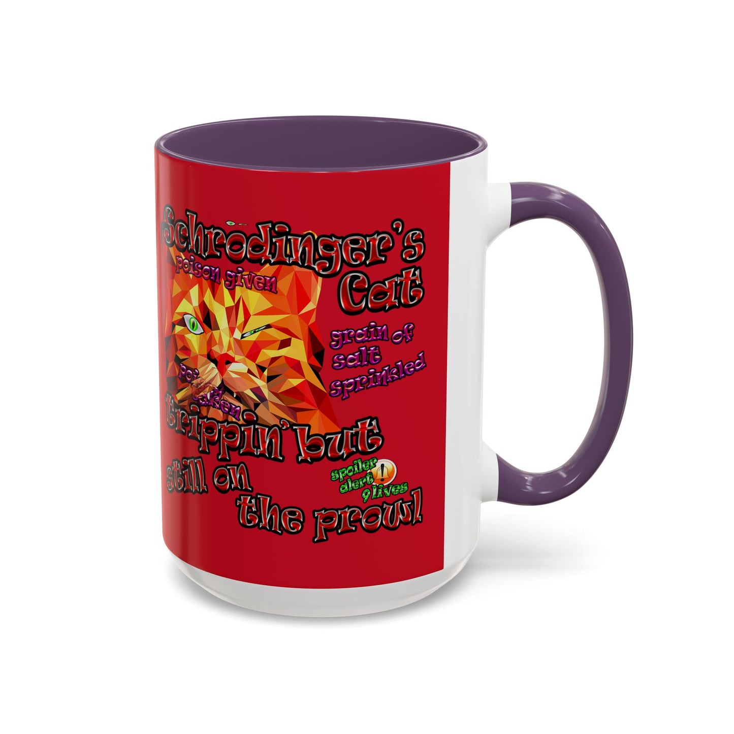 schrodinger's cat - Accent Mug (dark red)