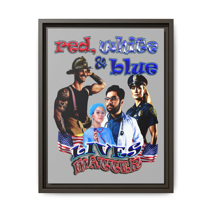 rw&b lives matter - framed canvas art (light grey)