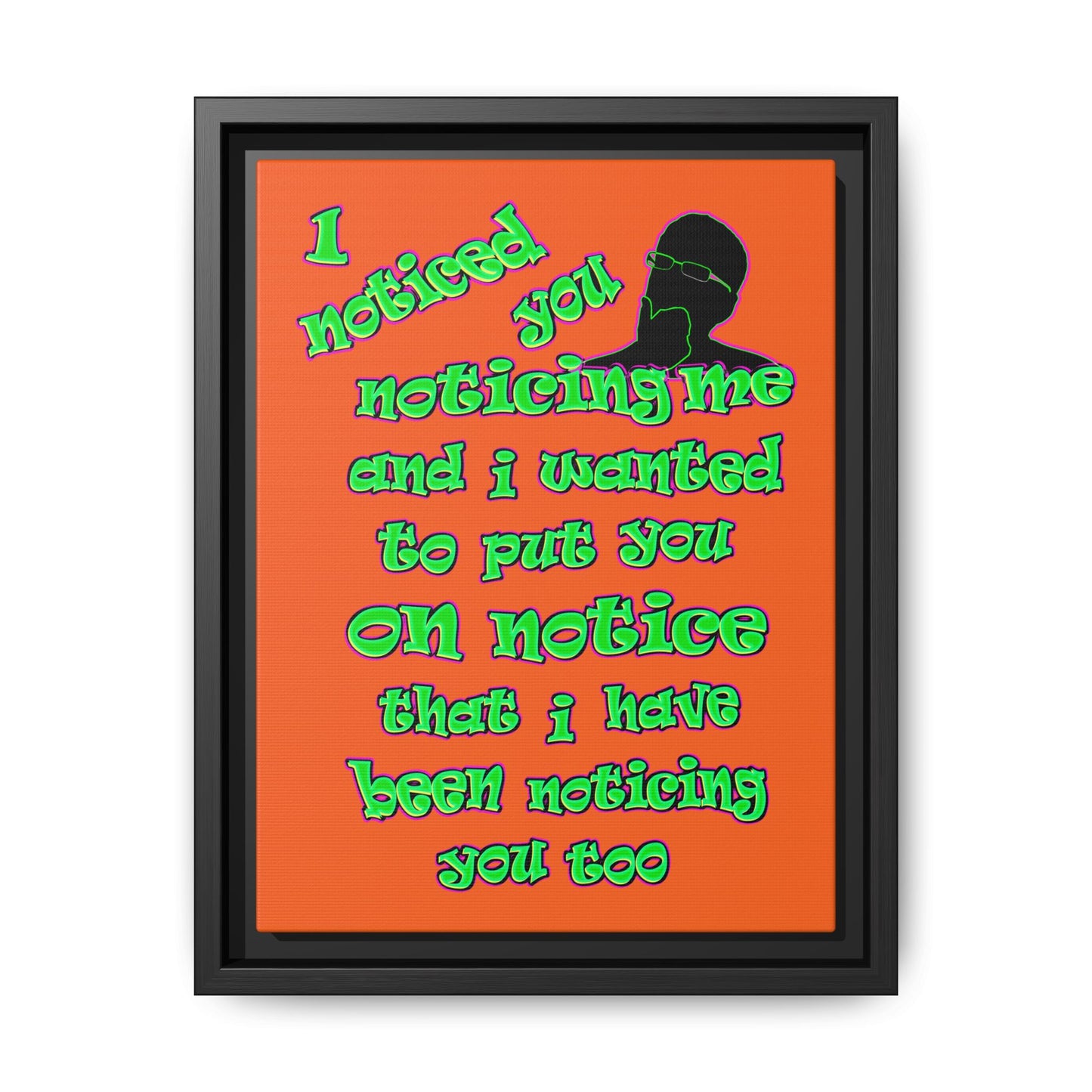 noticed you noticing - framed canvas art (orange)