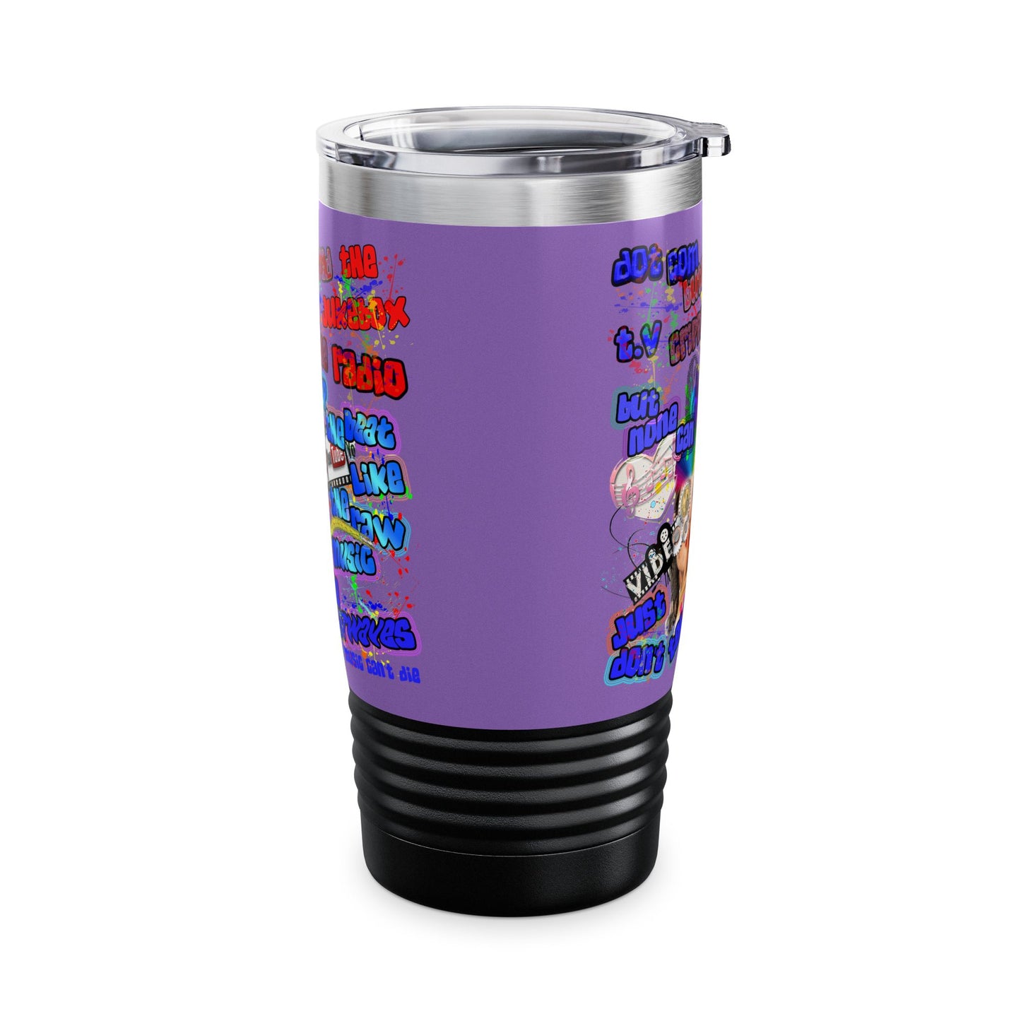 drop the beat - Ringneck Tumbler, 20oz (light purple)