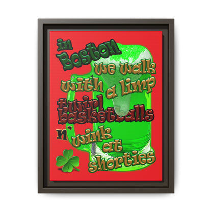 celtics logo - framed canvas art (red)