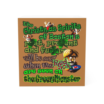 christmas spirits of boston - note cube (light brown)