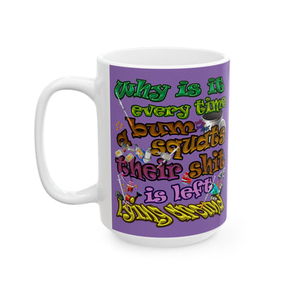 the bum's shit - White Mug (light purple)