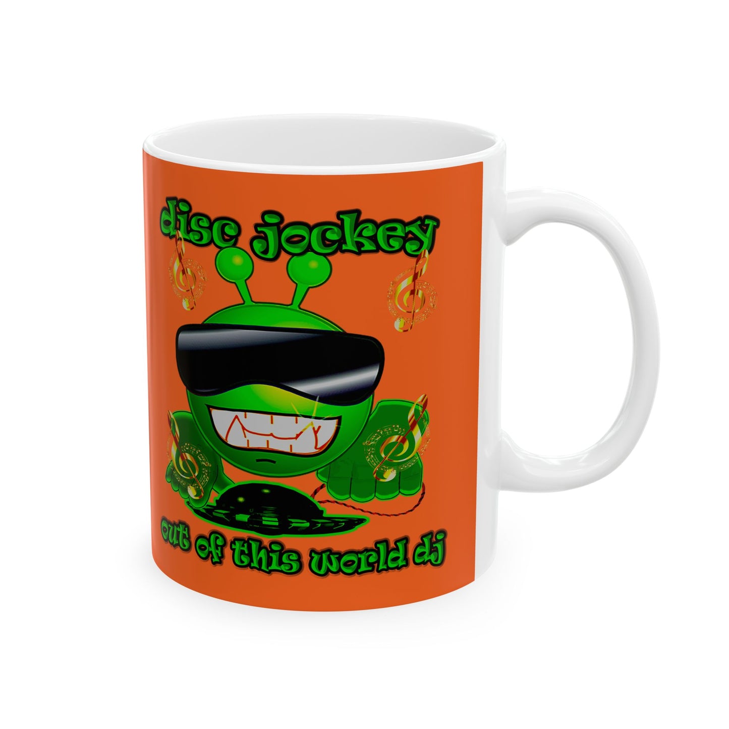 disc jockey - White Mug (orange)