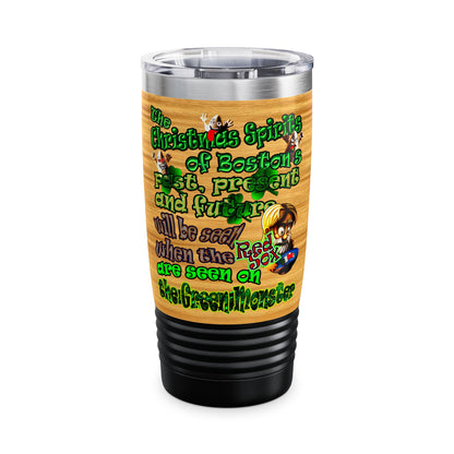 christmas spirits of boston - Ringneck Tumbler, 20oz (butterscotch wood finish)