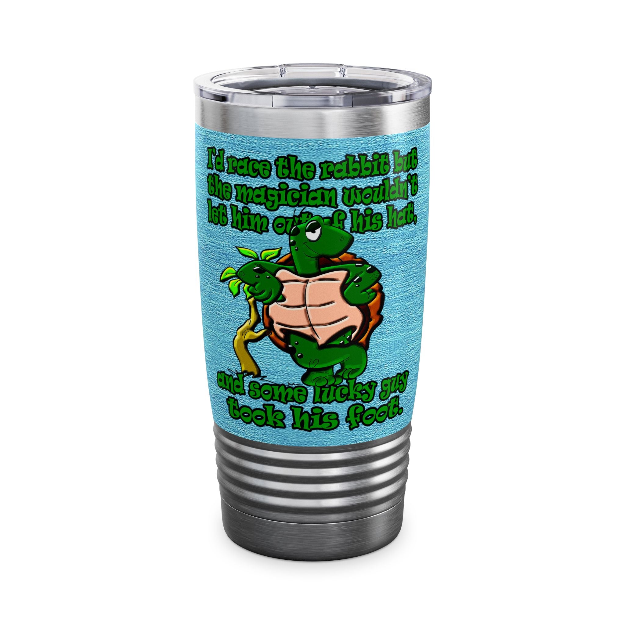 turtle race - Ringneck Tumbler, 20oz (faded blue)