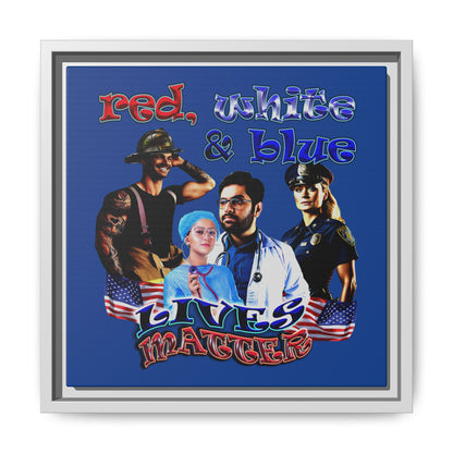 rw&b lives matter - framed canvas art (dark blue)