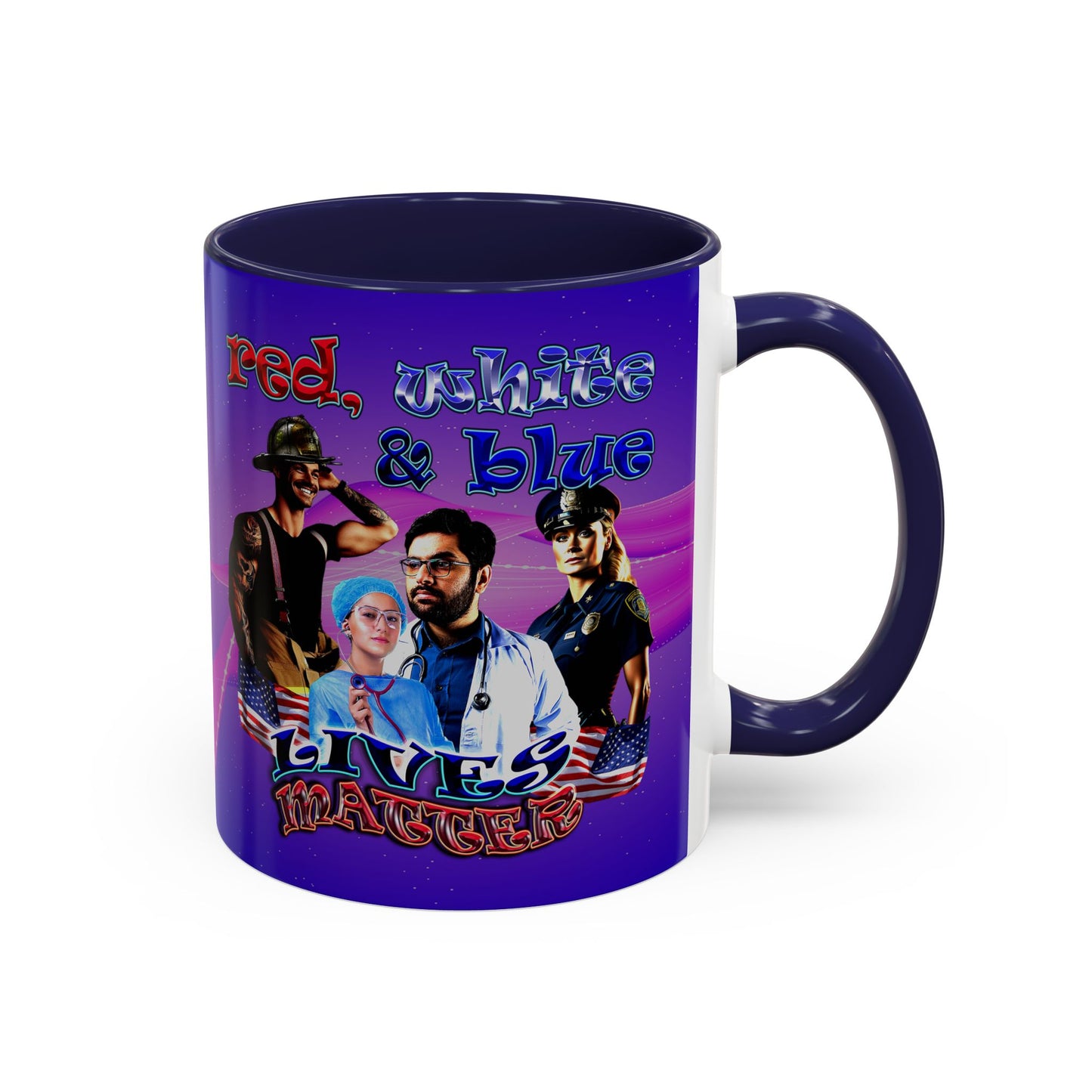 rw&b lives matter - Accent Mug (purple-pink wave)