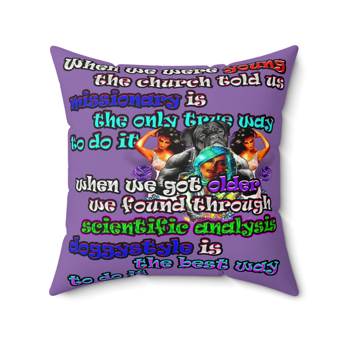 doggystyle - Faux Suede Square Pillow - (light purple)