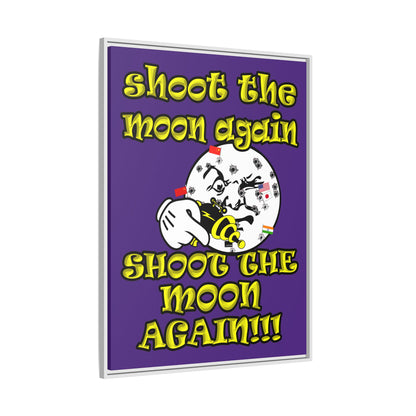shoot the moon again - framed canvas art (purple)