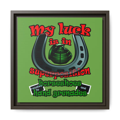 my luck - framed canvas art (green)