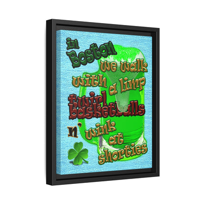 celtics logo - framed canvas art (faded blue)