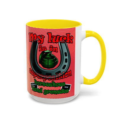 my luck - Accent Mug (yellow-orange wave)