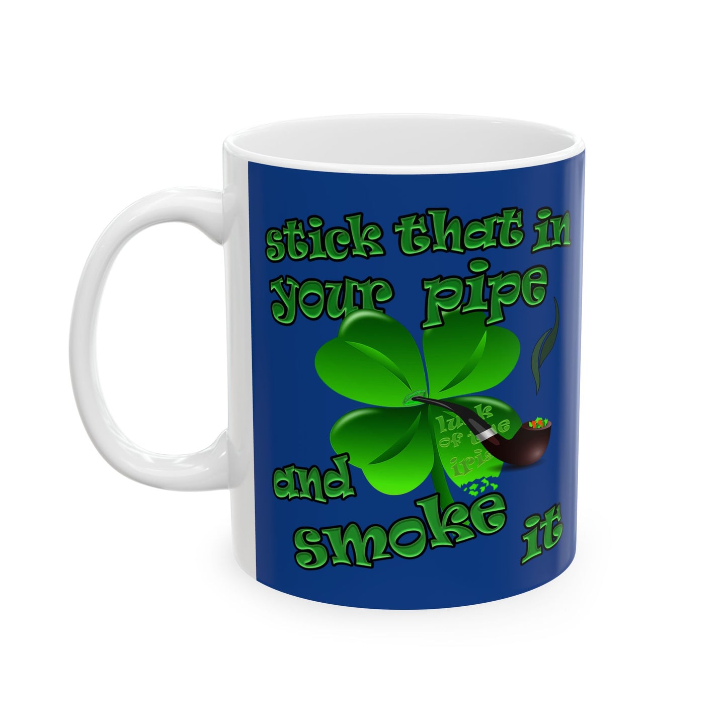 celtics logo - White Mug (dark blue)