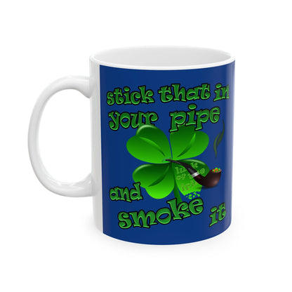 celtics logo - White Mug (dark blue)