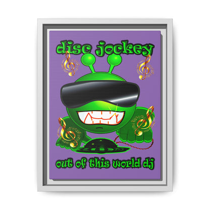 disc jockey - framed canvas art (light purple)
