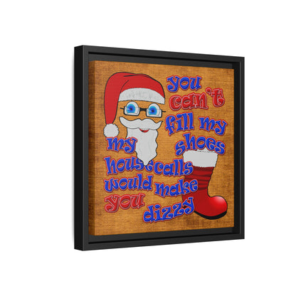 santa's shoes - framed canvas art (brown papyrus)