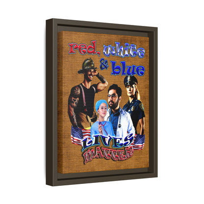 rw&b lives matter - framed canvas art (brown papyrus)