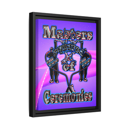 em cee squared - framed canvas art (purple-pink wave)