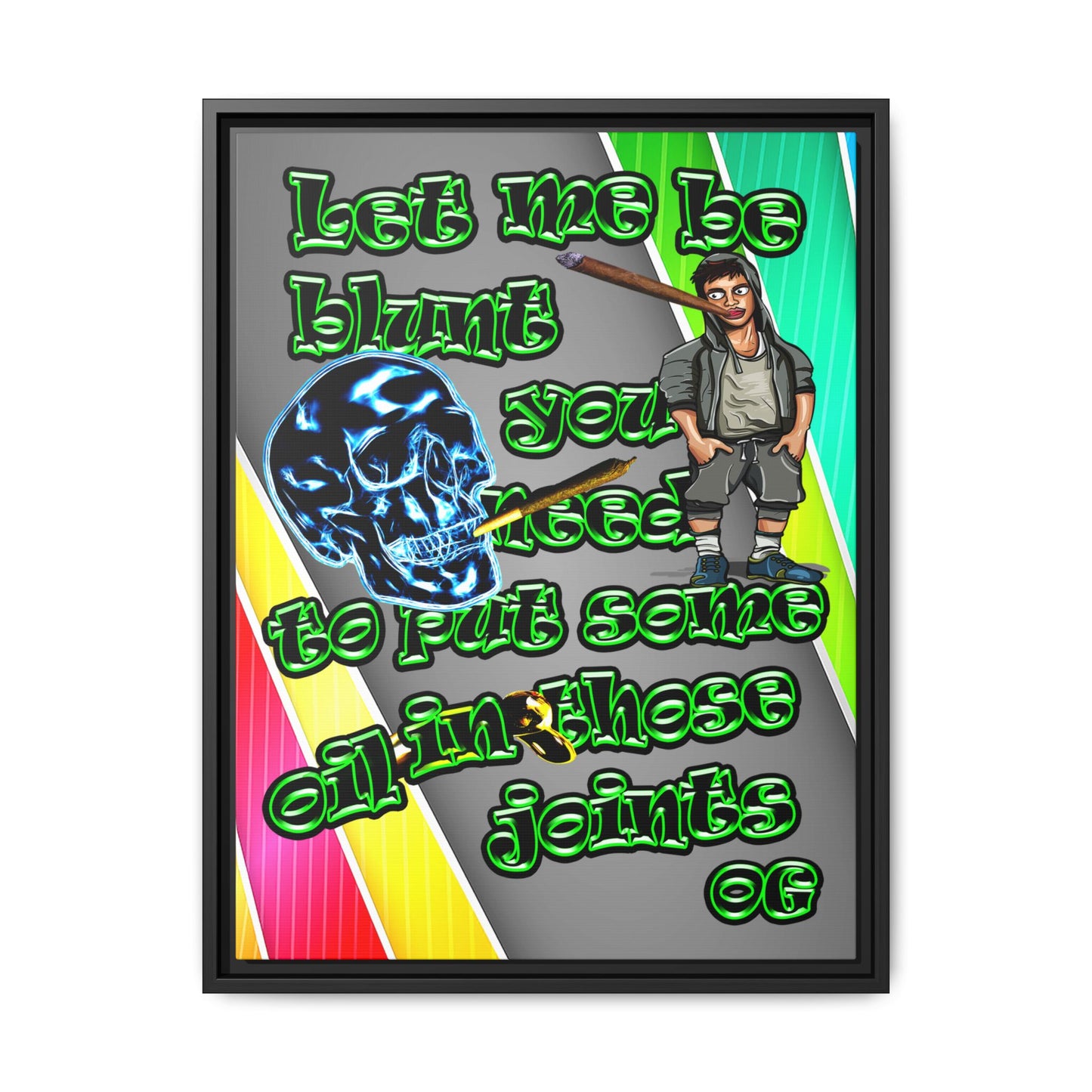 og - framed canvas art (rainbow split)