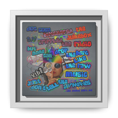 drop the beat - framed canvas art (grey-light grey)