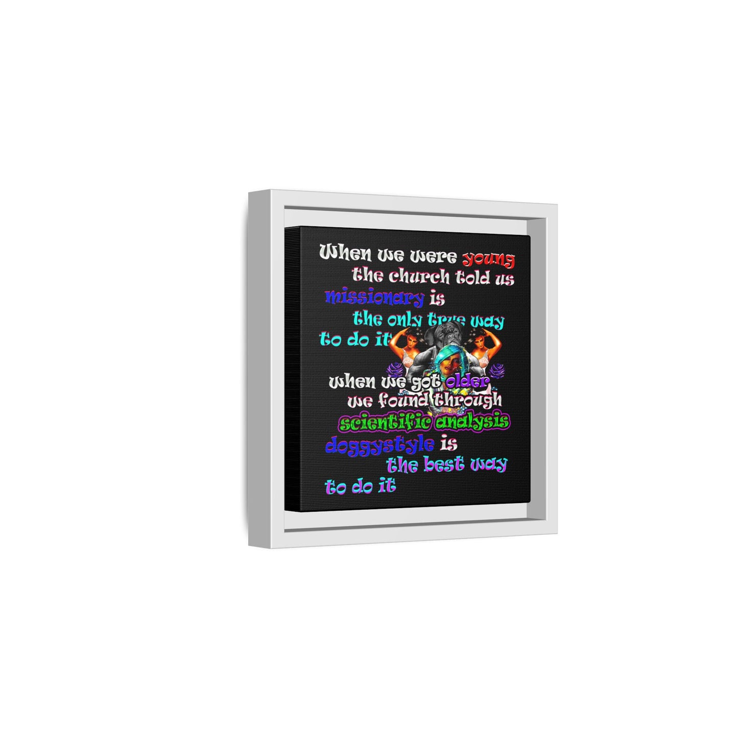doggystyle - framed canvas art (black)