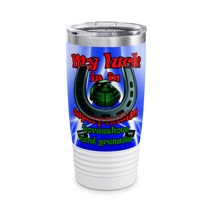 my luck - Ringneck Tumbler, 20oz (blue-white wave)
