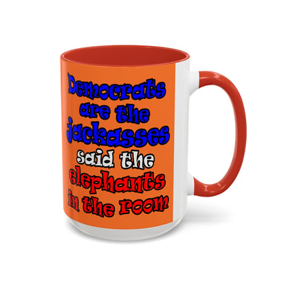 donkeys and elephants - Accent Mug (crusta)