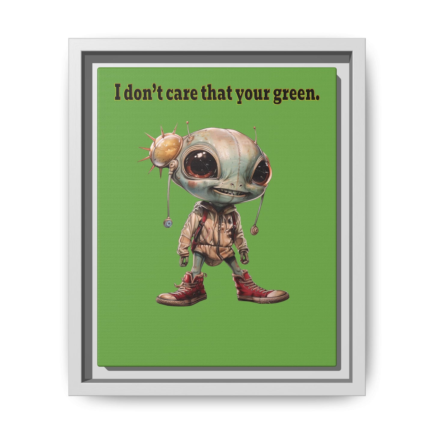 I don't care that your green - framed canvas art (green)