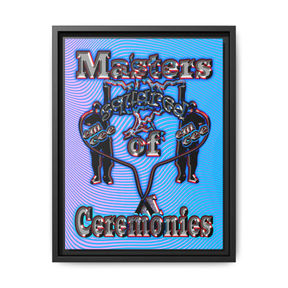 em cee squared - framed canvas art (light blue-purple wave)