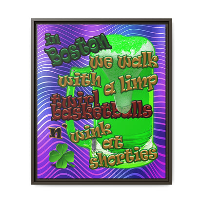 celtics logo - framed canvas art (purple wave)