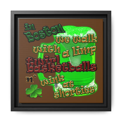 celtics logo - framed canvas art (brown)