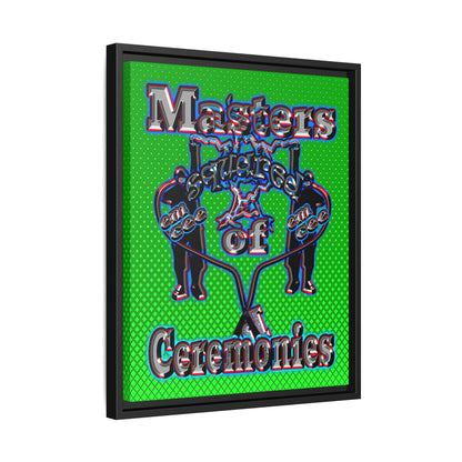 em cee squared - framed canvas art (logo green)