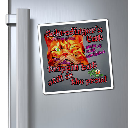 schrodinger's cat - Magnets - (grey-light grey)