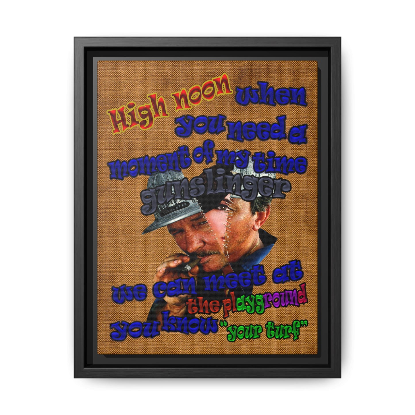 high noon - framed canvas art (brown papyrus)