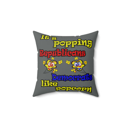 popping like popcorn - Faux Suede Square Pillow - (dark grey)