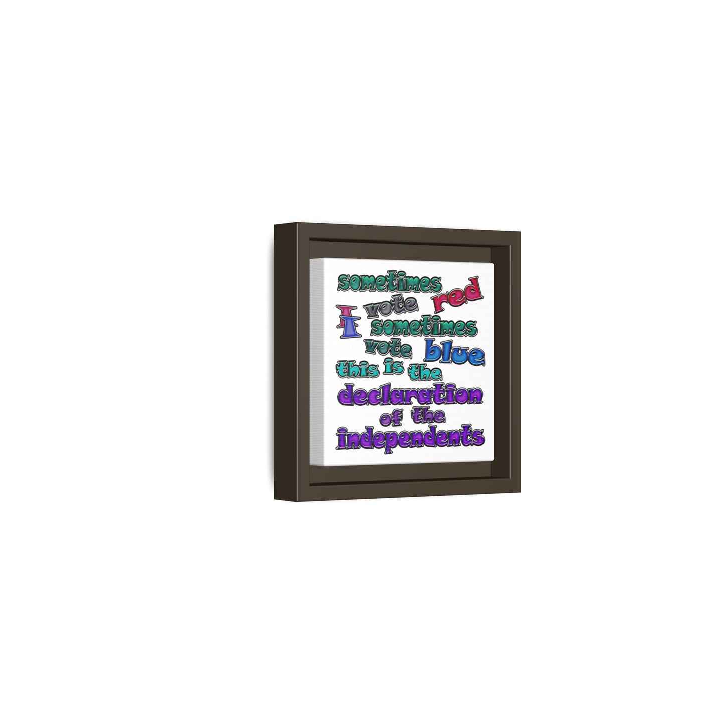declaration of the independents - framed canvas art (white)
