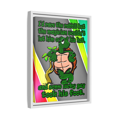 turtle race - framed canvas art (rainbow split)