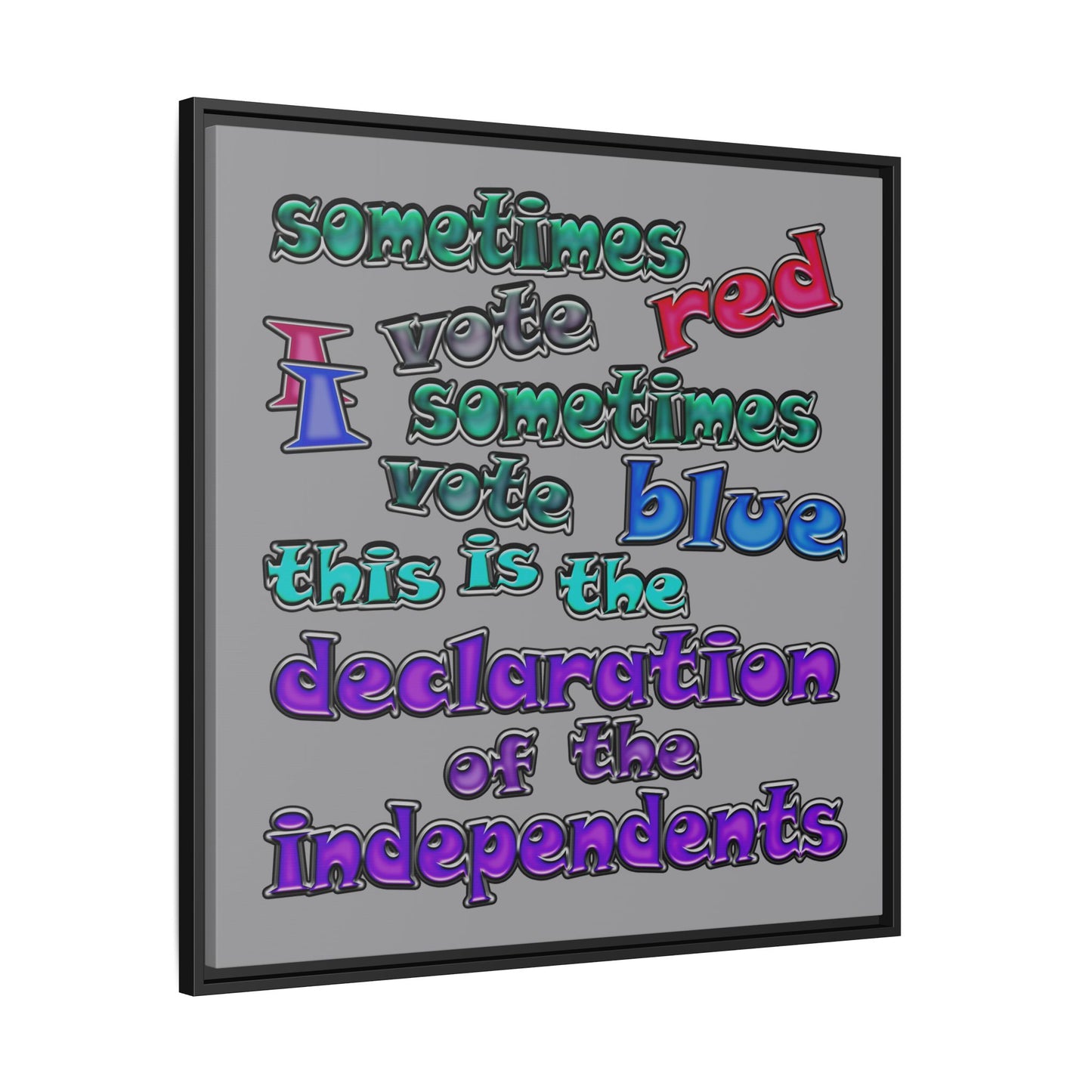 declaration of the independents - framed canvas art (grey)