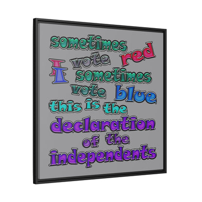 declaration of the independents - framed canvas art (grey)