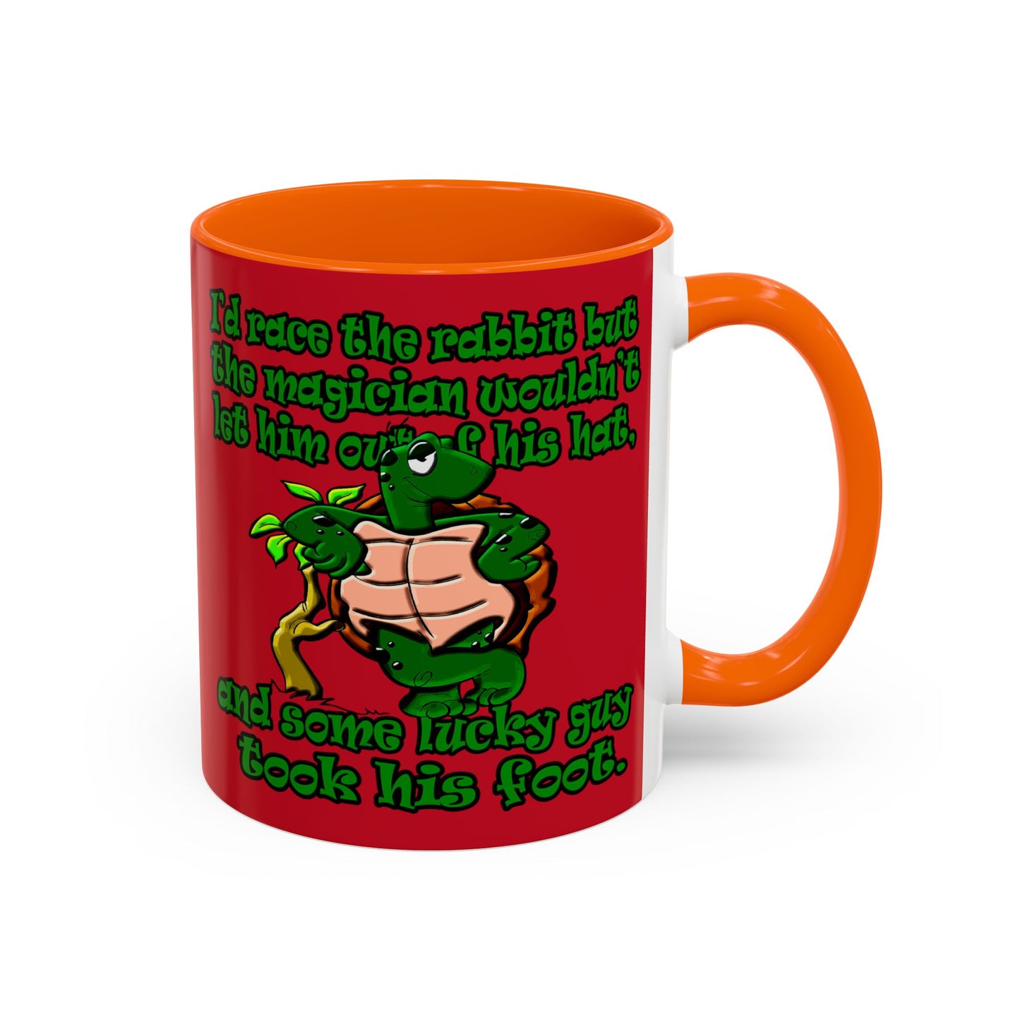 turtle race - Accent Mug (dark red)