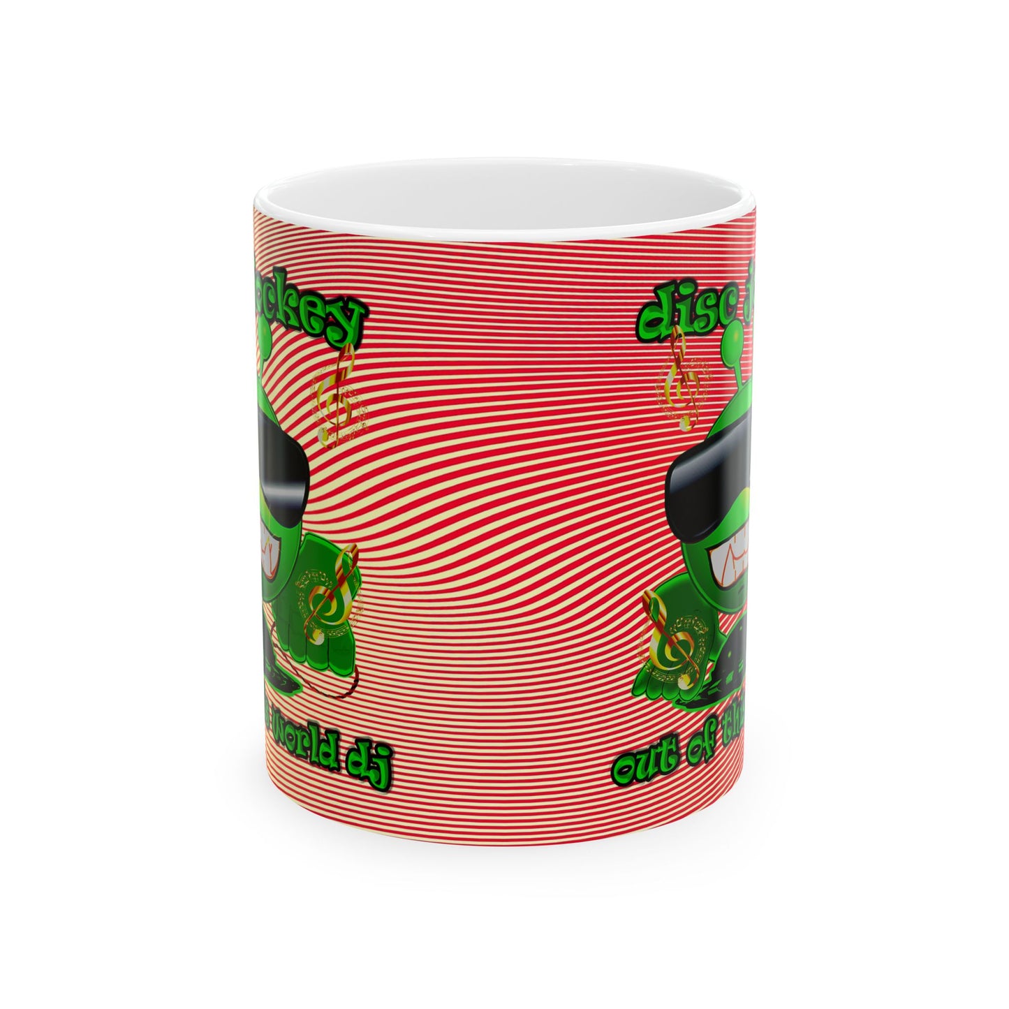 disc jockey - White Mug (yellow-orange wave)