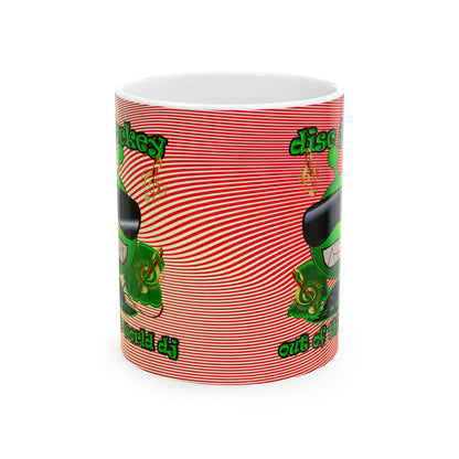 disc jockey - White Mug (yellow-orange wave)