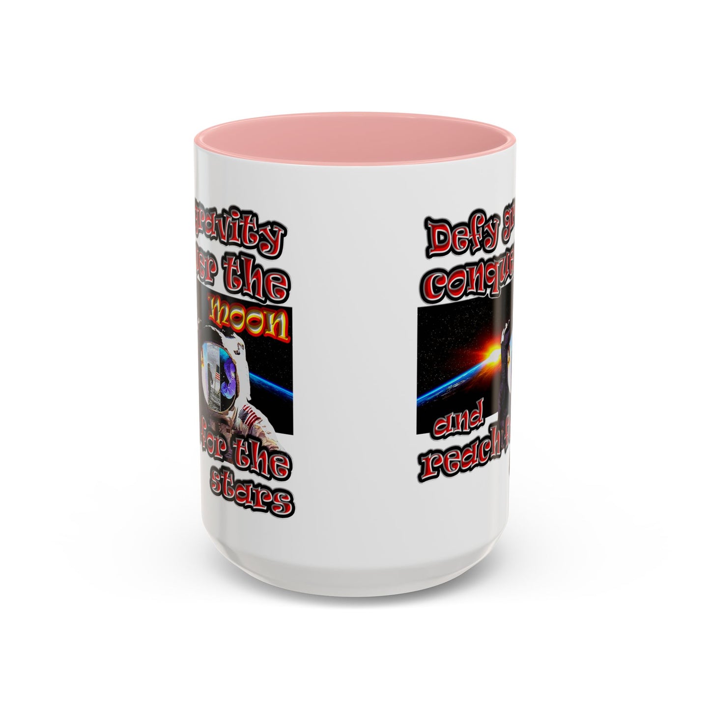 defy conquer reach - Accent Mug (white)