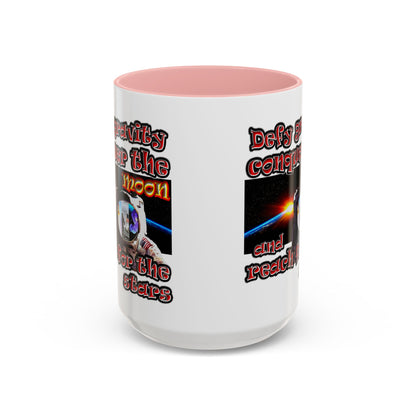 defy conquer reach - Accent Mug (white)