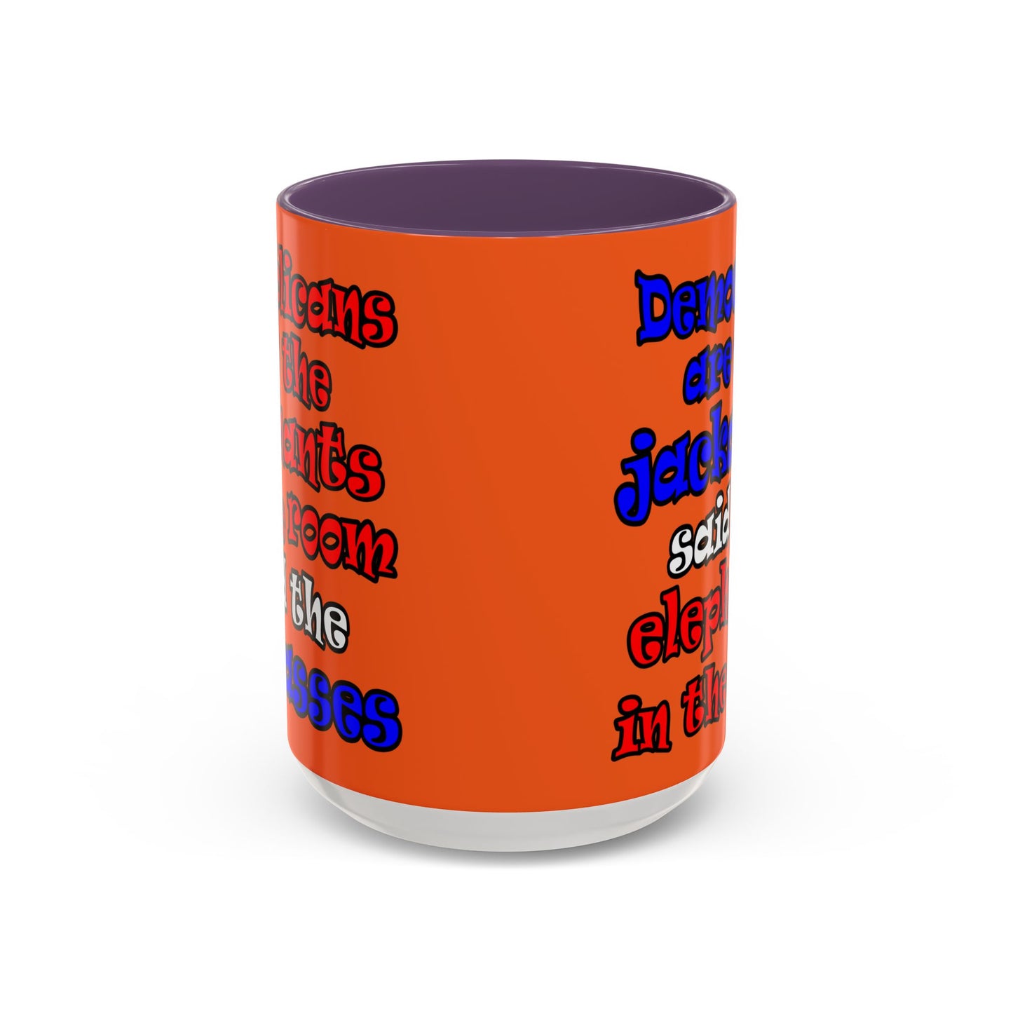 donkeys and elephants - Accent Mug (orange)