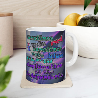 declaration of the independents - White Mug (grey-pink wave)