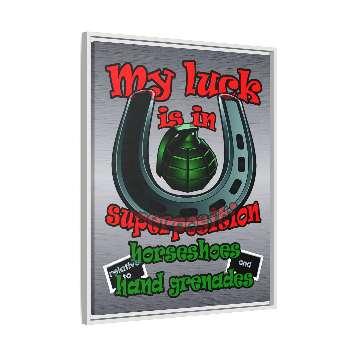 my luck - framed canvas art (brushed nickel)